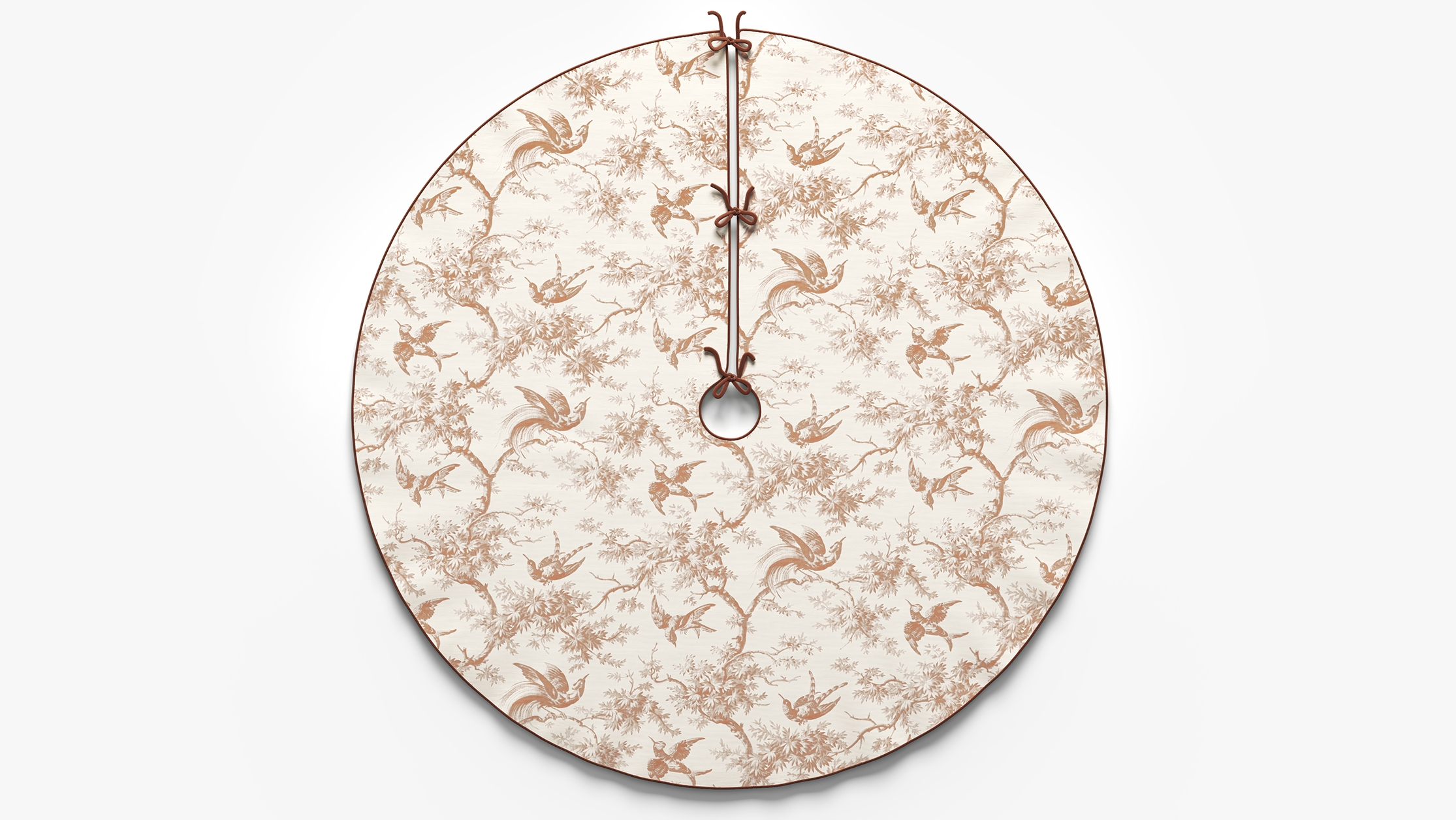 Printed Tree Skirt, Terracotta Swallows - Image 0