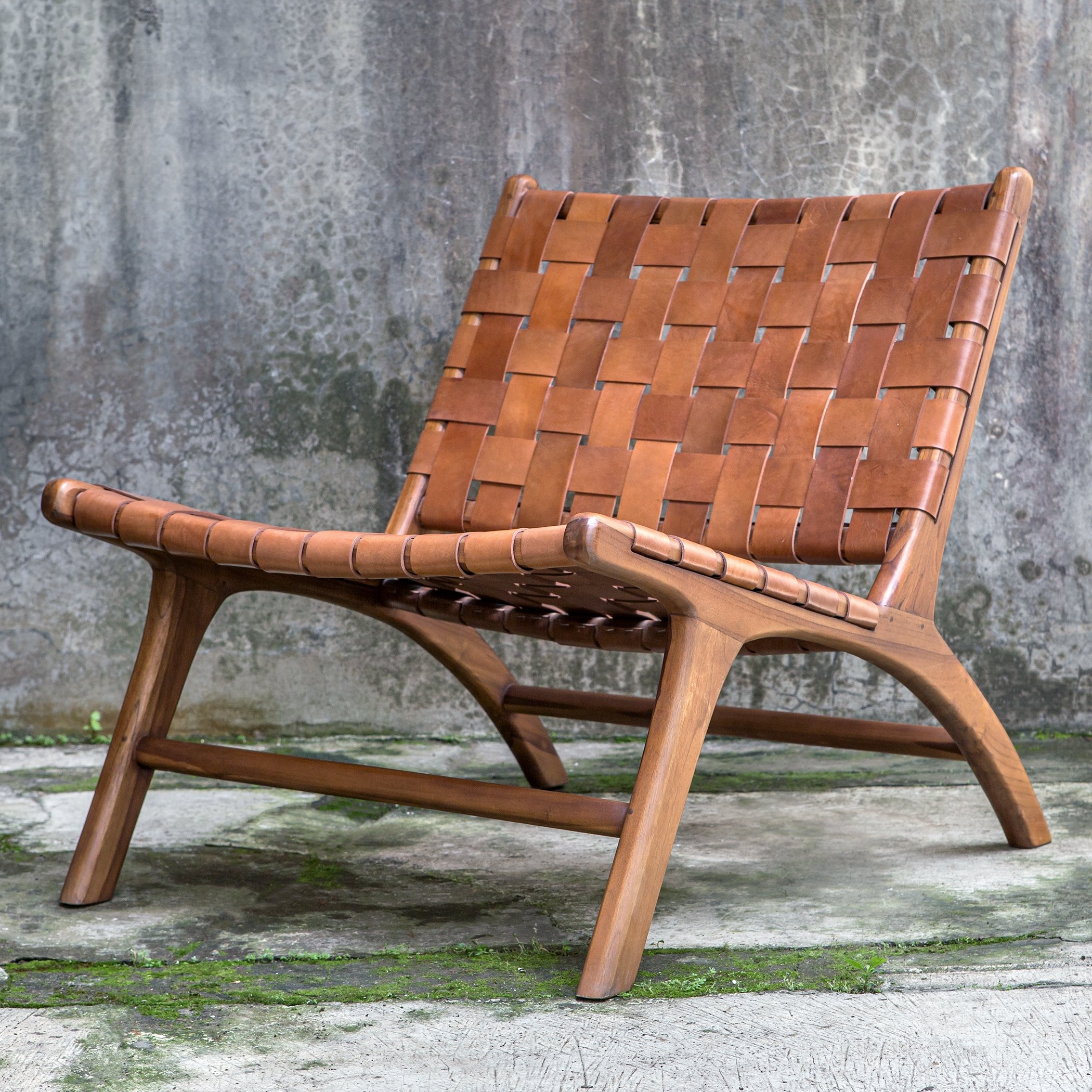Plait Woven Leather Accent Chair - Image 0