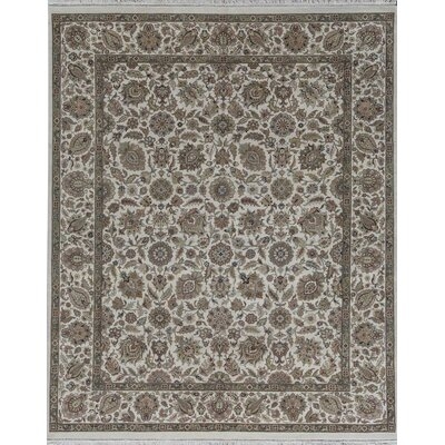 One-of-a-Kind Hand-Knotted 8'1" x 10' Wool Area Rug in Cream/Brown - Image 0
