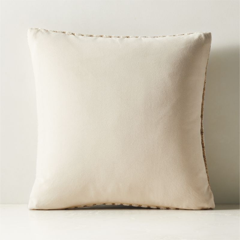 Sera Light Brown Cotton and Hemp Throw Pillow with Down-Alternative Insert 20"x20" - Image 1