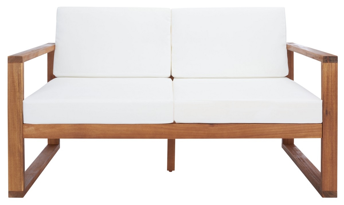 Emiko Outdoor Bench - Natural/Beige - Safavieh - Image 0