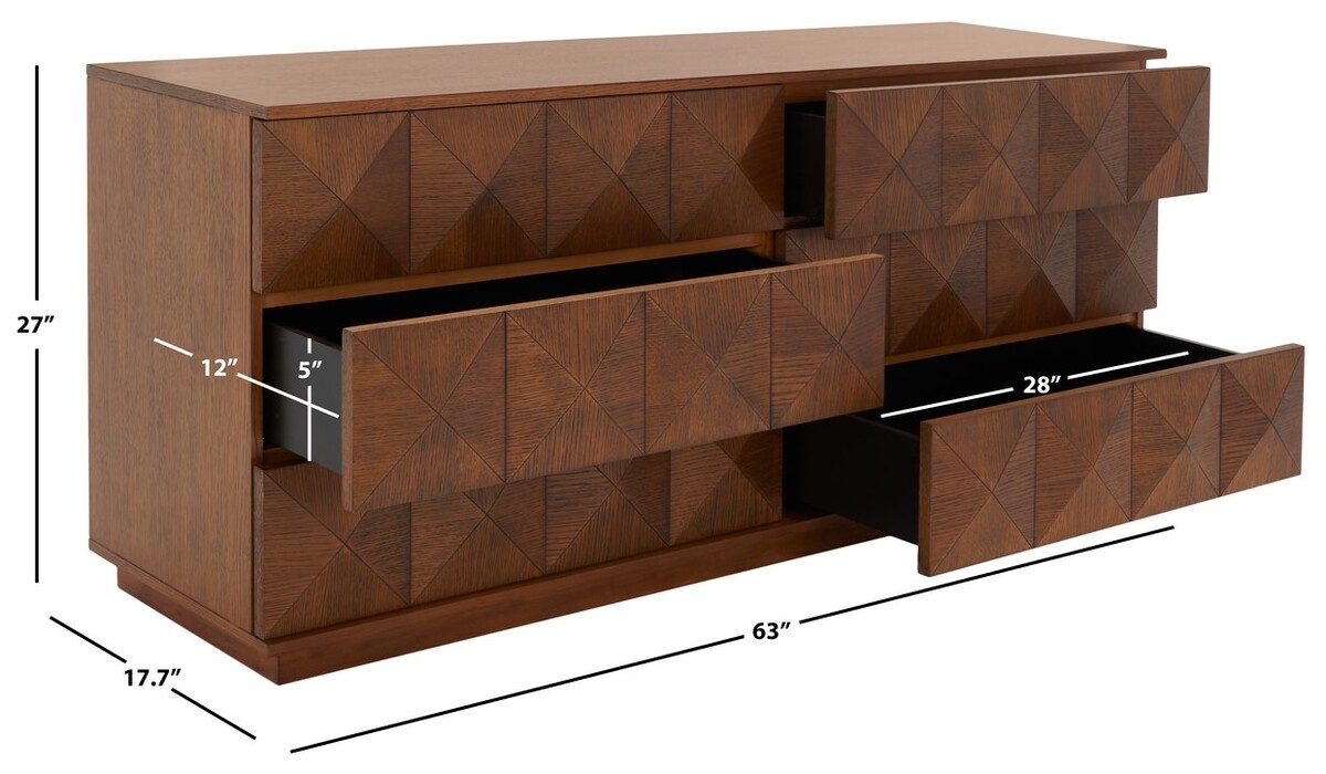 Patty 6 Drawer Dresser - Walnut - Image 9
