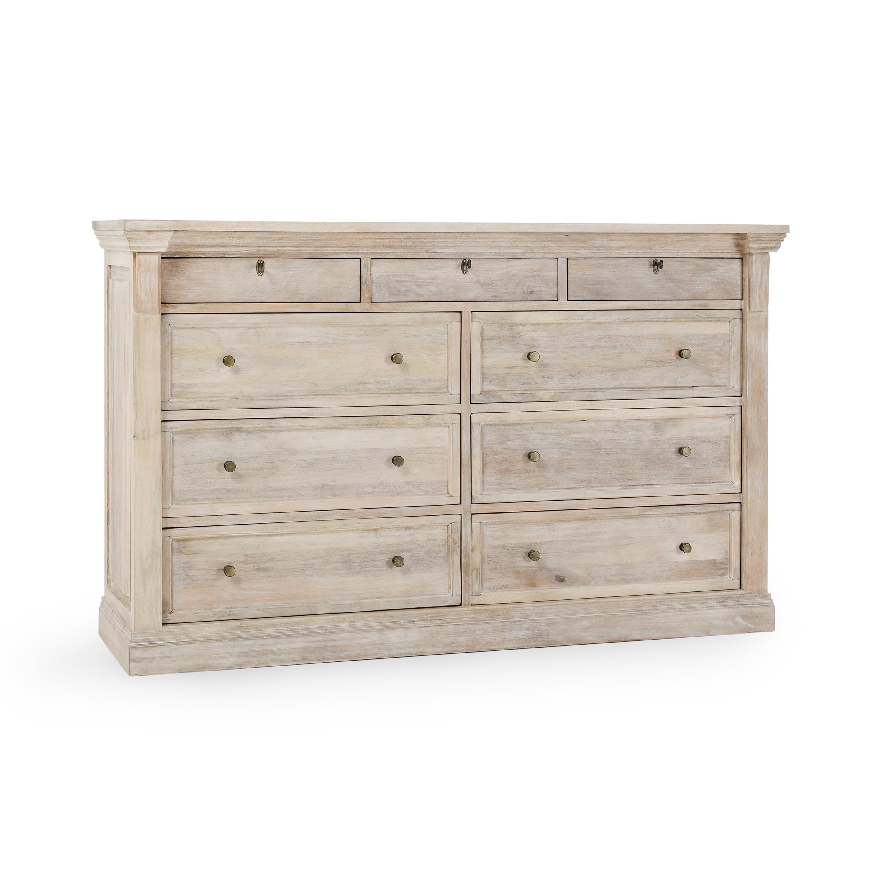 Adelaide Wood 9Dwr Dresser Natural White Wash - Image 0