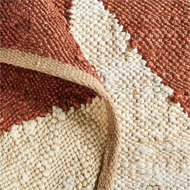 Toulon Jute Diamond Checkered Teracotta Area Rug 12'x15' - Image 2