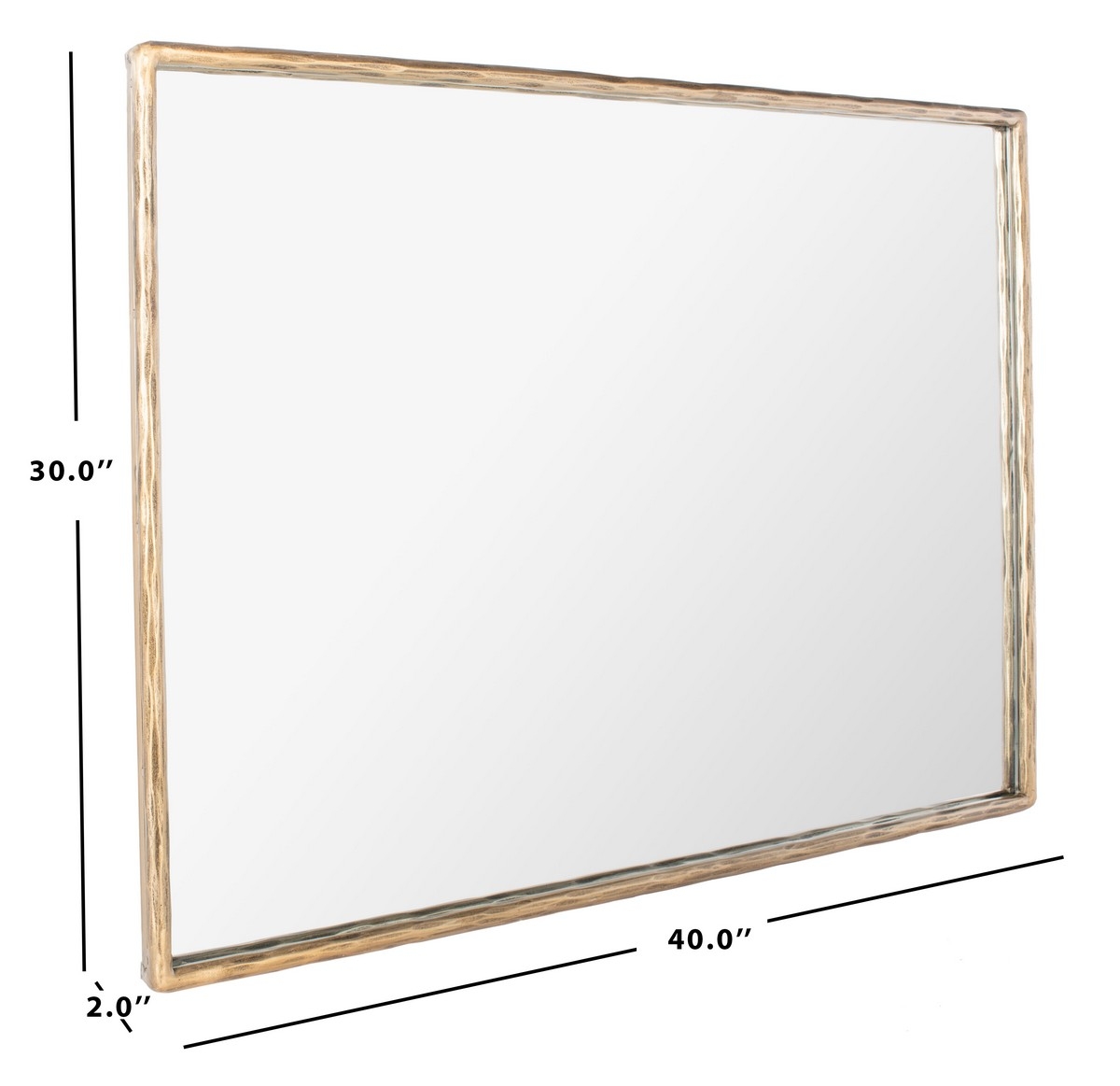 Trish Small Rectangle Metal Mirror - Brass - Image 4