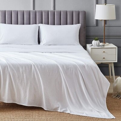 Queen Bed Sheets Set, Bedding Sheets & Pillowcases 4PCS, 100% Sandwashed &Brushed Microfiber-1 Flat Sheet, 1 Fitted Sheet Set, 2 Pillowcases - Image 0