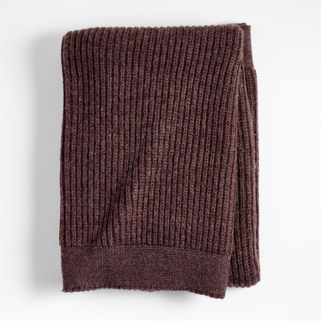 Cherished Chestnut Red Wool Blend 50"x60" Fisherman's Knit Kids Throw Blanket by Jeremiah Brent - Image 0