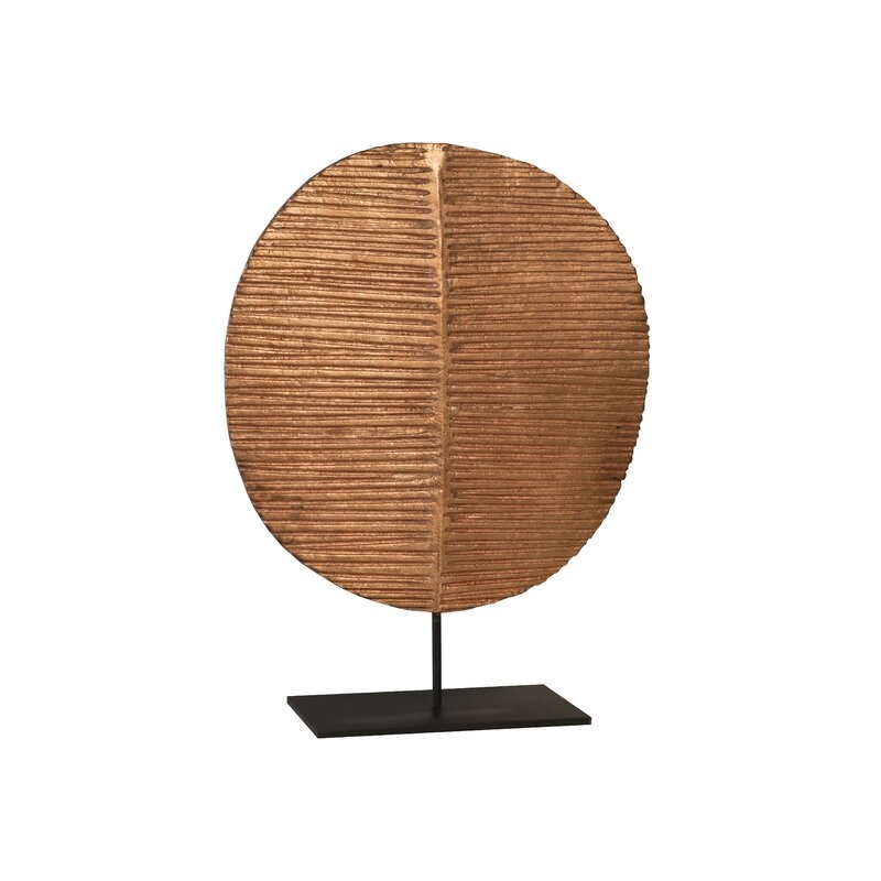 Phillips Collection Carved Round Leaf on Stand Sculpture - Image 0