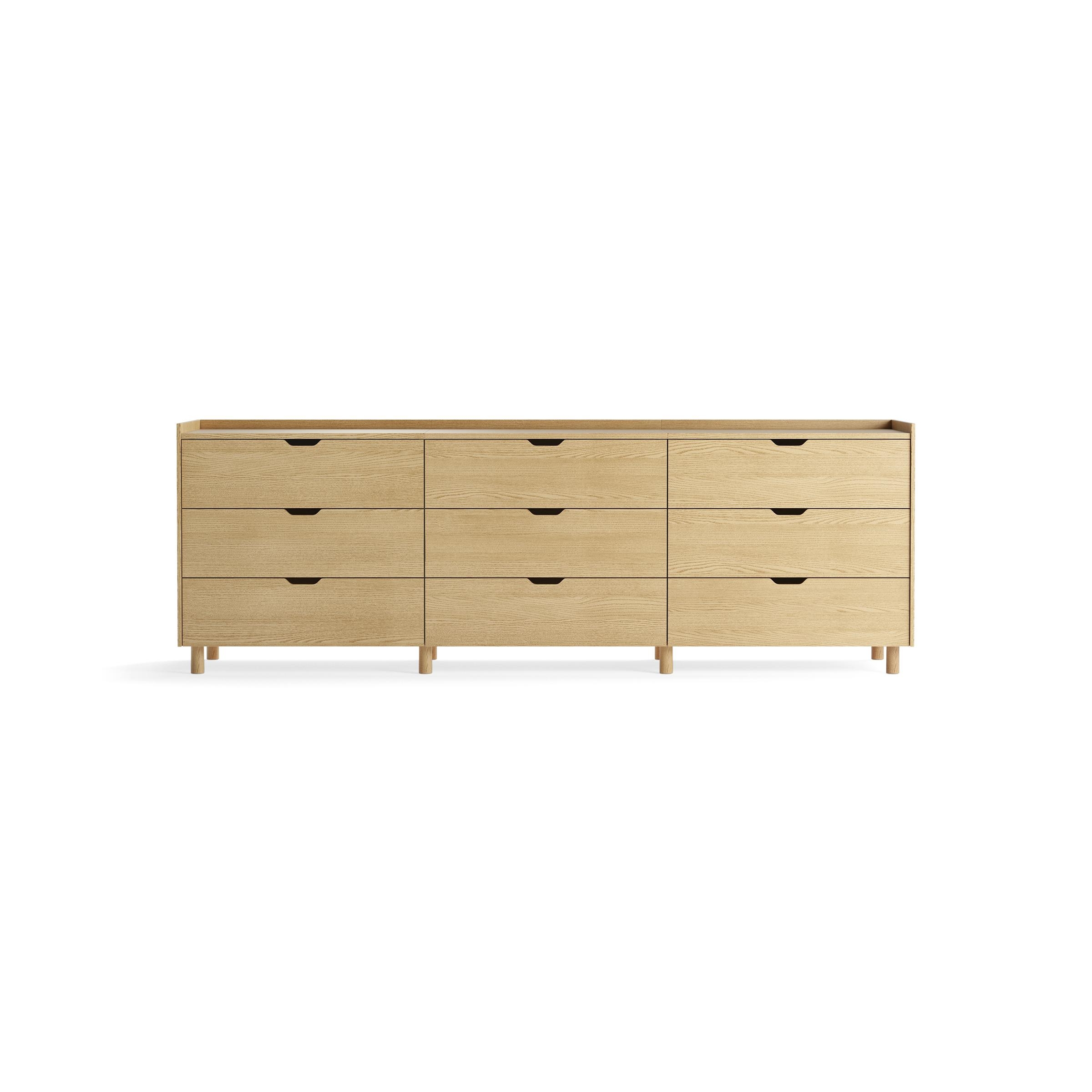 Prospect 9-Drawer Low Dresser - Oak - Wood - Image 0