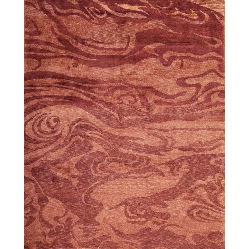 Samad Rugs Plateau Abstract Hand-Knotted Wool Red/Orange Area Rug - Image 0
