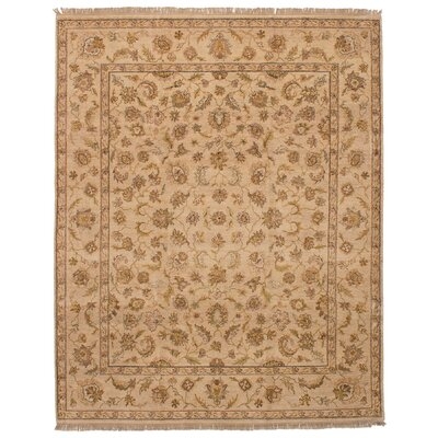 One-of-a-Kind Hwithoveth Hand-Knotted 2010s Chobi Beige/Olive Green 8'2" x 9'11" Wool Area Rug - Image 0