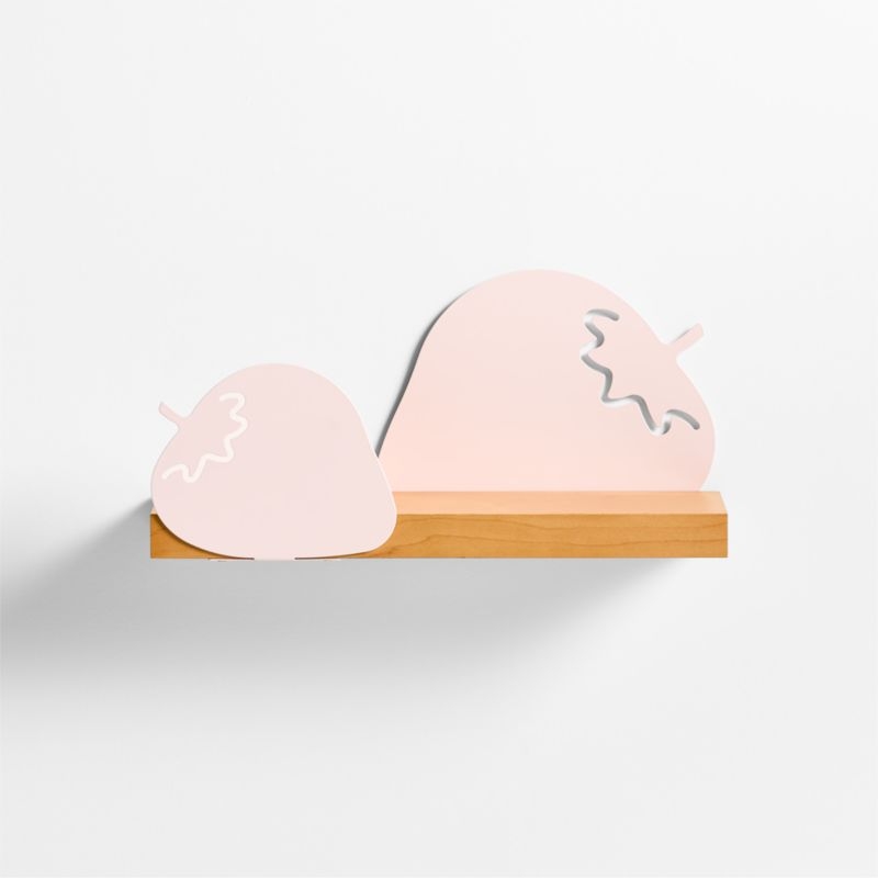 Metal and Wood Strawberry Wall Shelf - Image 0