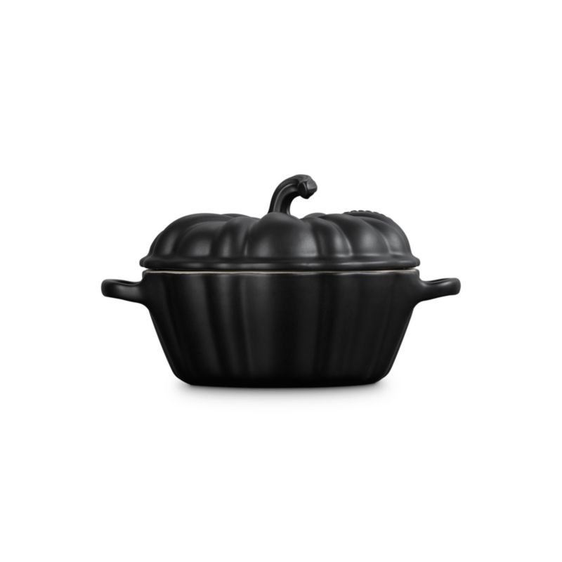 Le Creuset Licorice 12-oz. Figural Pumpkin Stoneware Mini Cocotte - Image 1