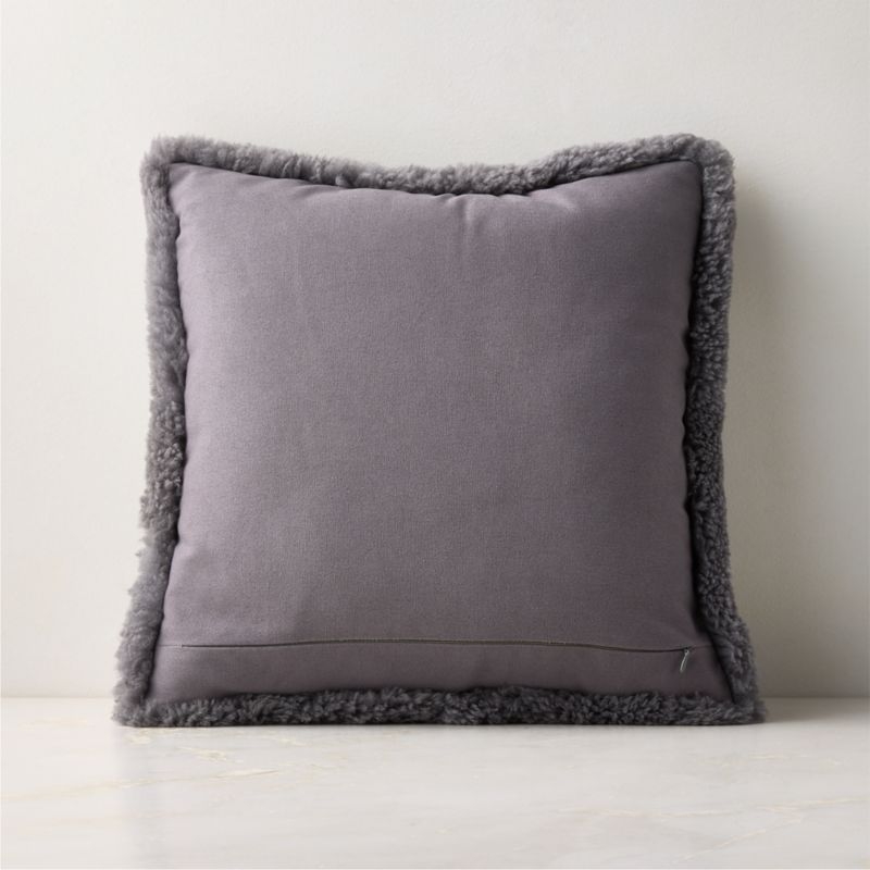 Roslin Slate Blue Shearling Throw Pillow Cover 18" - Image 4