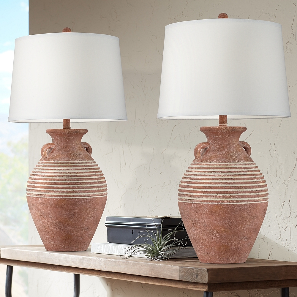 John Timberland Sierra 30" Southwest Rustic Jug Table Lamps Set of 2 - Image 0