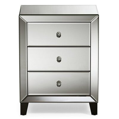 Avelyn 3 - Drawer Nightstand in Silver - Image 0