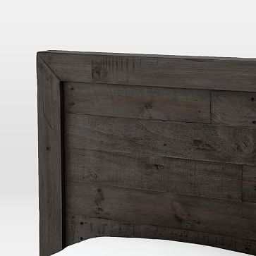 Modern Mixed Reclaimed Wood Bed, Queen, Black Olive - Image 1