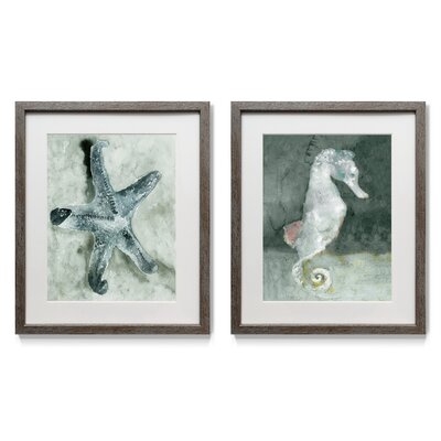 Aquatic I - 2 Piece Picture Frame Painting Print Set on Paper - Image 0