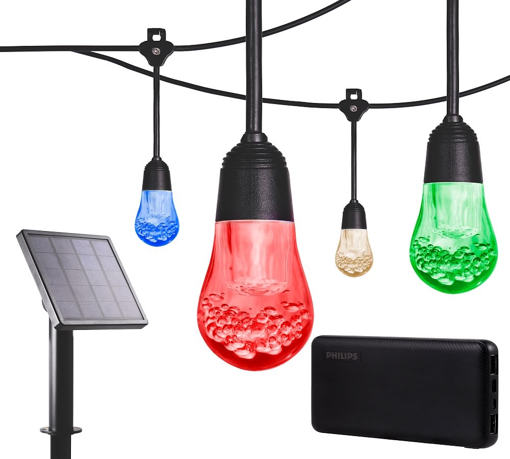 Solar-Powered Color Changing LED String Lights with Battery Pack - 24' - Image 0