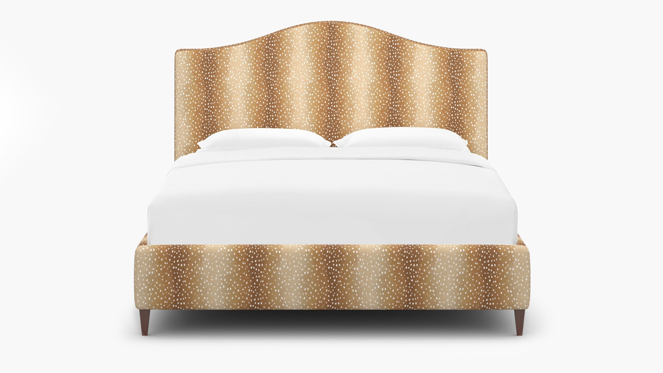 Camelback Bed, Faline, Walnut Square Tapered Leg, King - Image 0