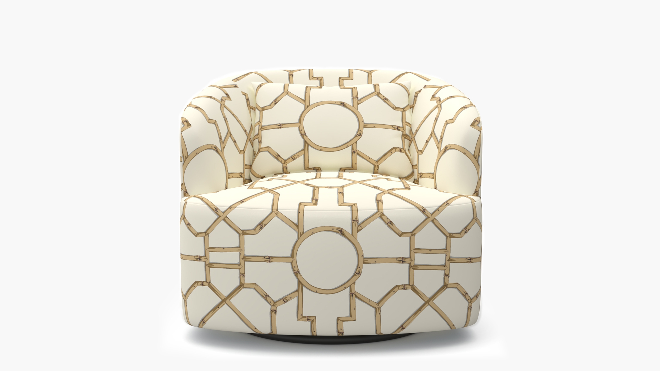 Deco Swivel Chair, Tan Baldwin Bamboo - Image 0