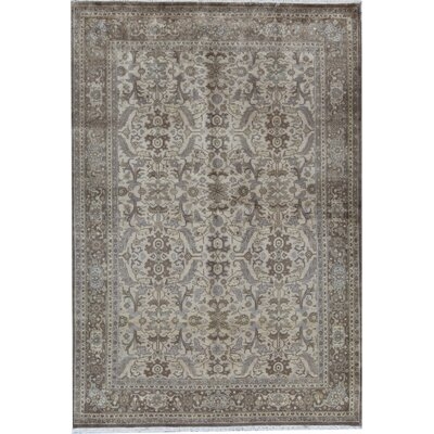 One-of-a-Kind Marquis Hand-Knotted Beige/Green 6'4" x 9'3" Wool Area Rug - Image 0