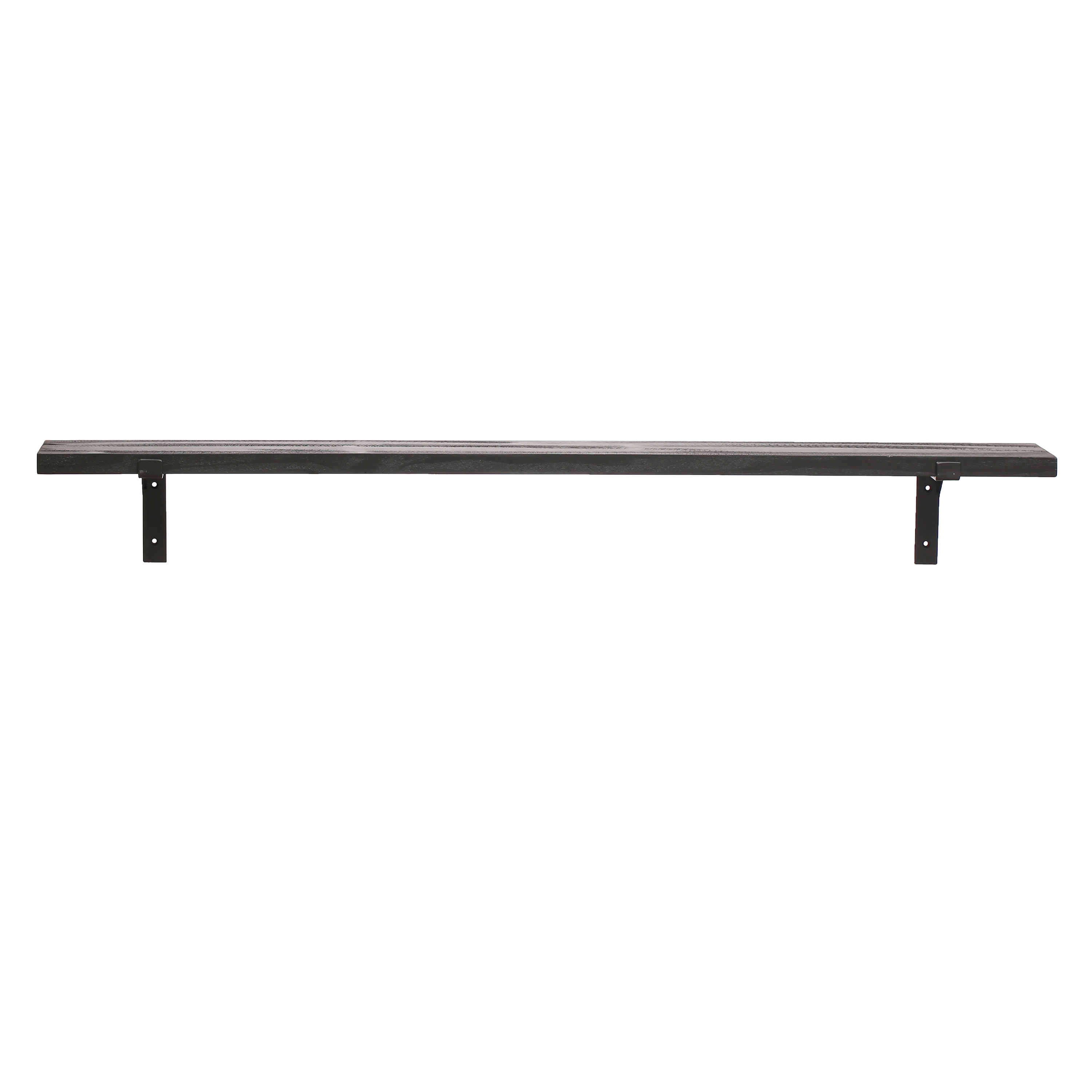 47.25 Inches Wood and Metal Wall Shelf, Black - Image 0