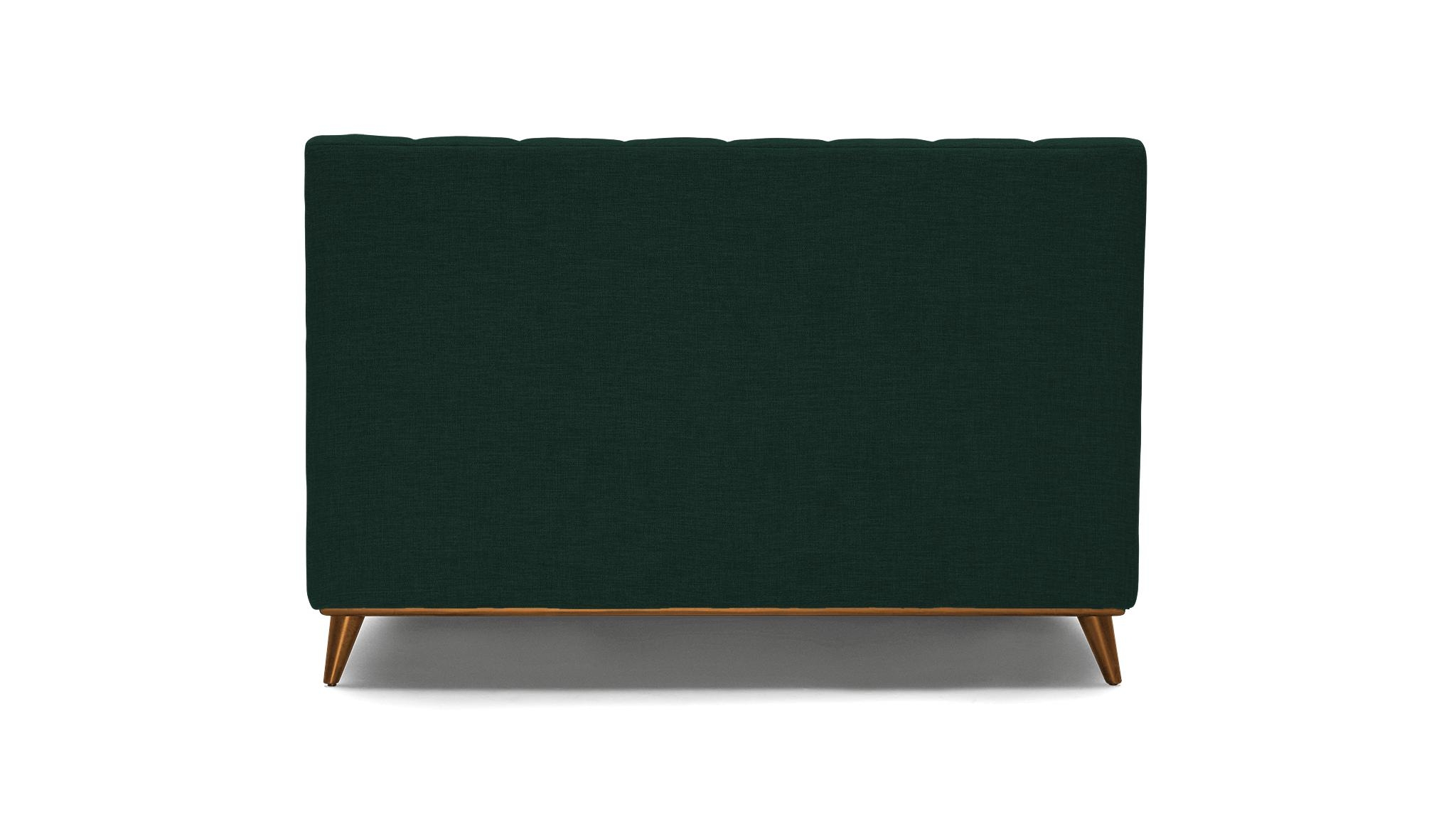 Green Hughes Mid Century Modern Bed - Royale Evergreen - Mocha - Queen - Image 4