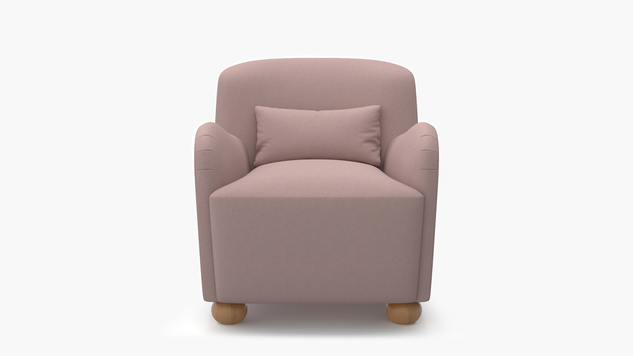Club Chair, Blush Everyday Linen, Natural Bun Foot - Image 0