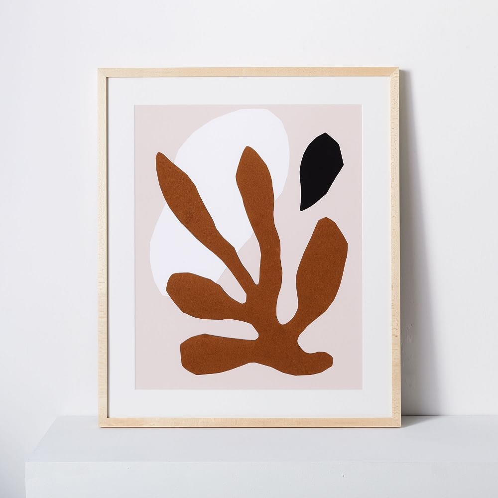 Kate Arends Framed Print, Leaf, White, 11"x14" - Image 0