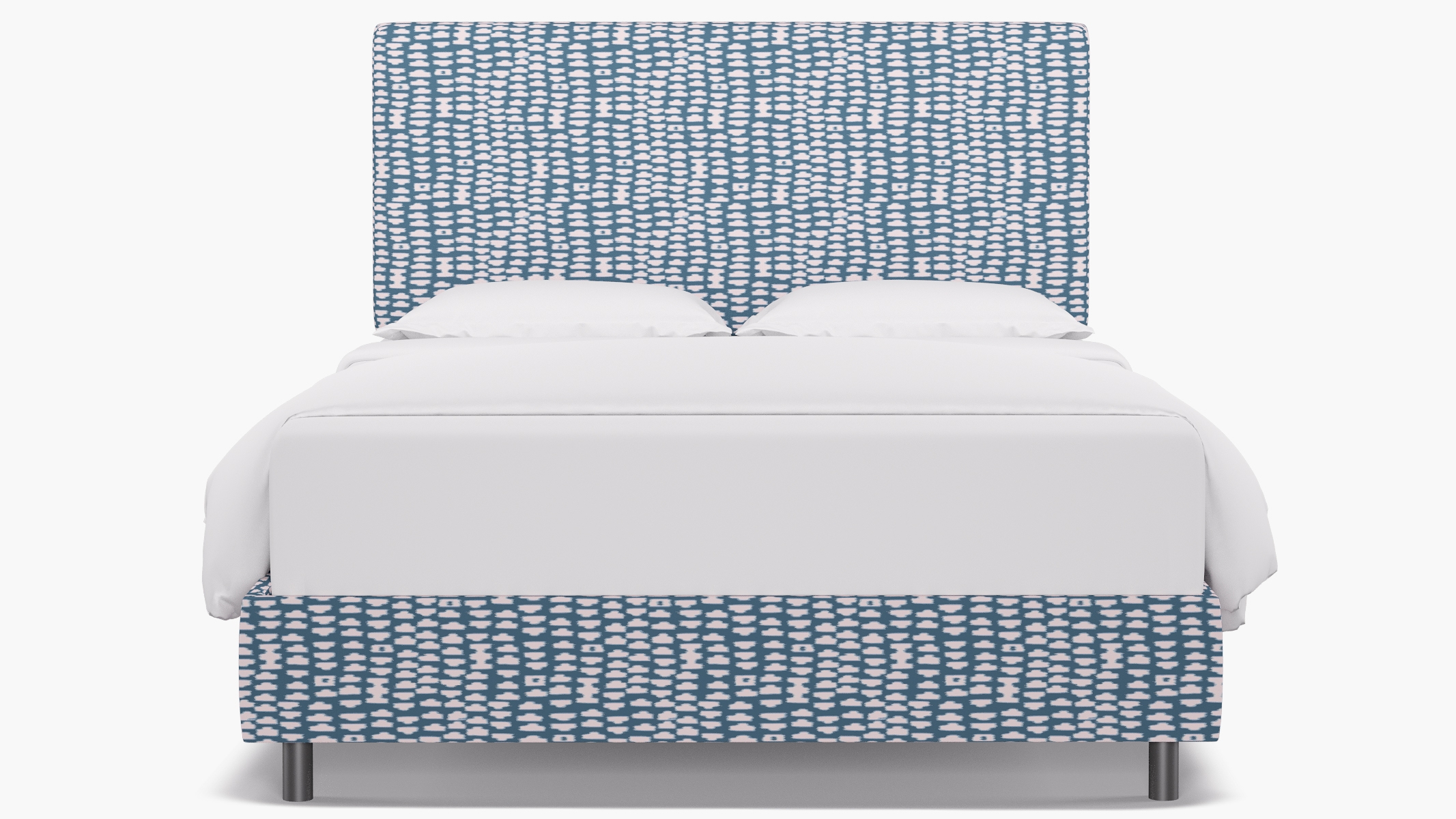 Square Back Bed, Dusty Blue Odalisque, Queen - Image 0