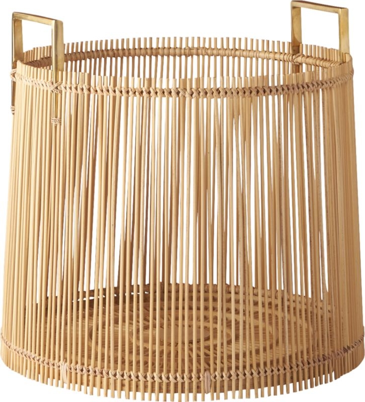 Mina Brass and Bamboo Basket - Image 3