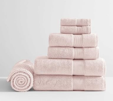 Classic Organic Washcloth Hand and Bath Towel With Bath Mat, Simply Taupe, Set of 7 - Image 3