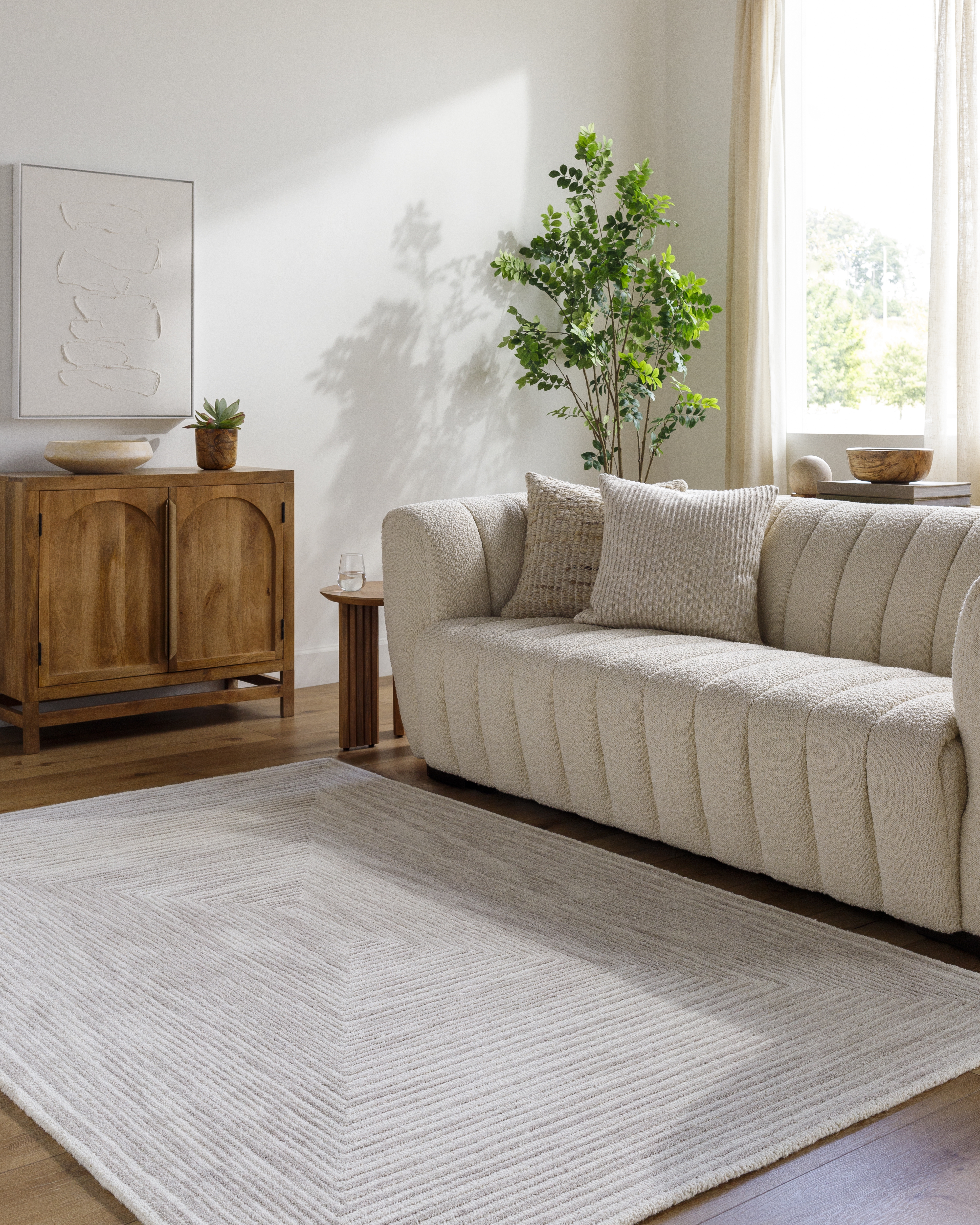 Rize Beige Indoor 6' x 9' Handmade Rug - Image 1