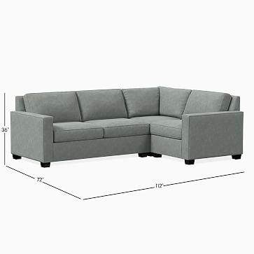 Henry Sectional Set 02: Corner, Left Arm Loveseat, Right Arm Chair, Twill, Gravel, Chocolate, Poly - Image 3