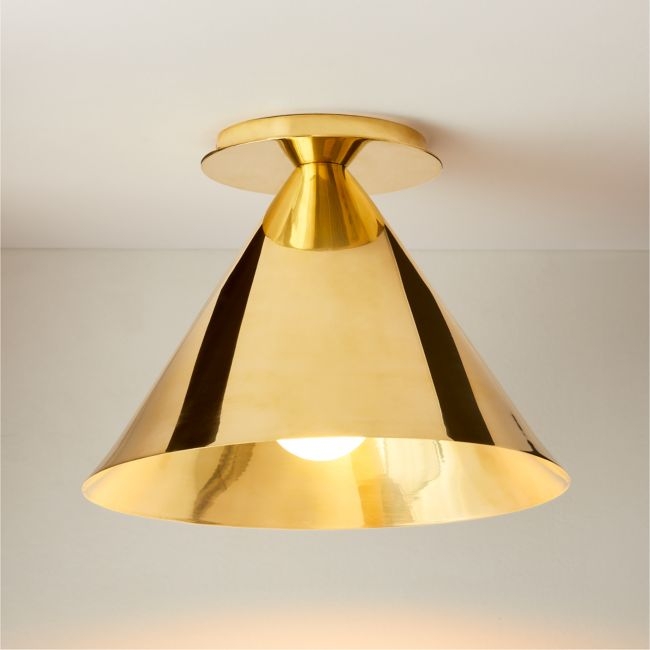 Tolio Brass Conical Flush Mount Light - Image 0