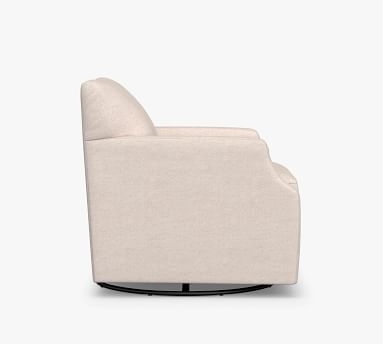 SoMa Hazel Upholstered Swivel Armchair, Polyester Wrapped Cushions, Basketweave Slub Charcoal - Image 2