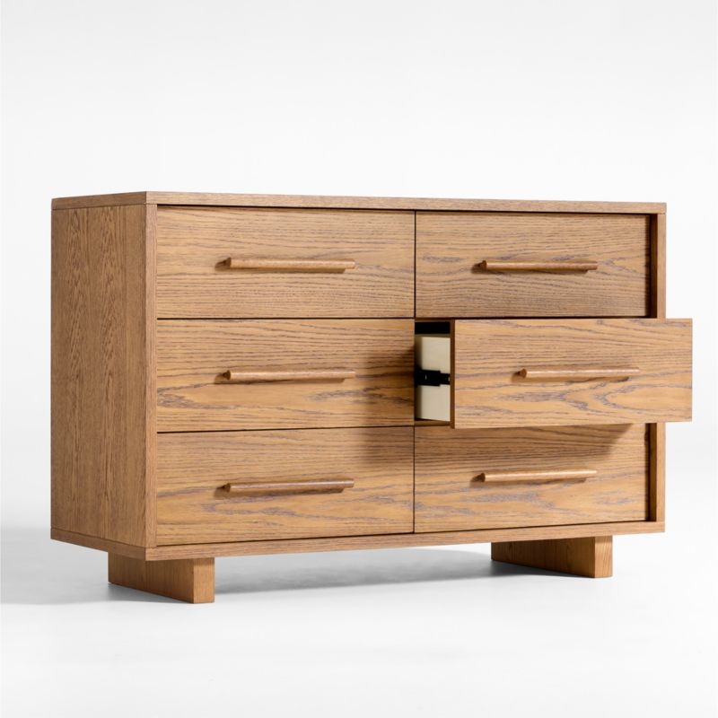 Grayson 52" Barley Brown Wood Wide 6-Drawer Kids Dresser - Image 3