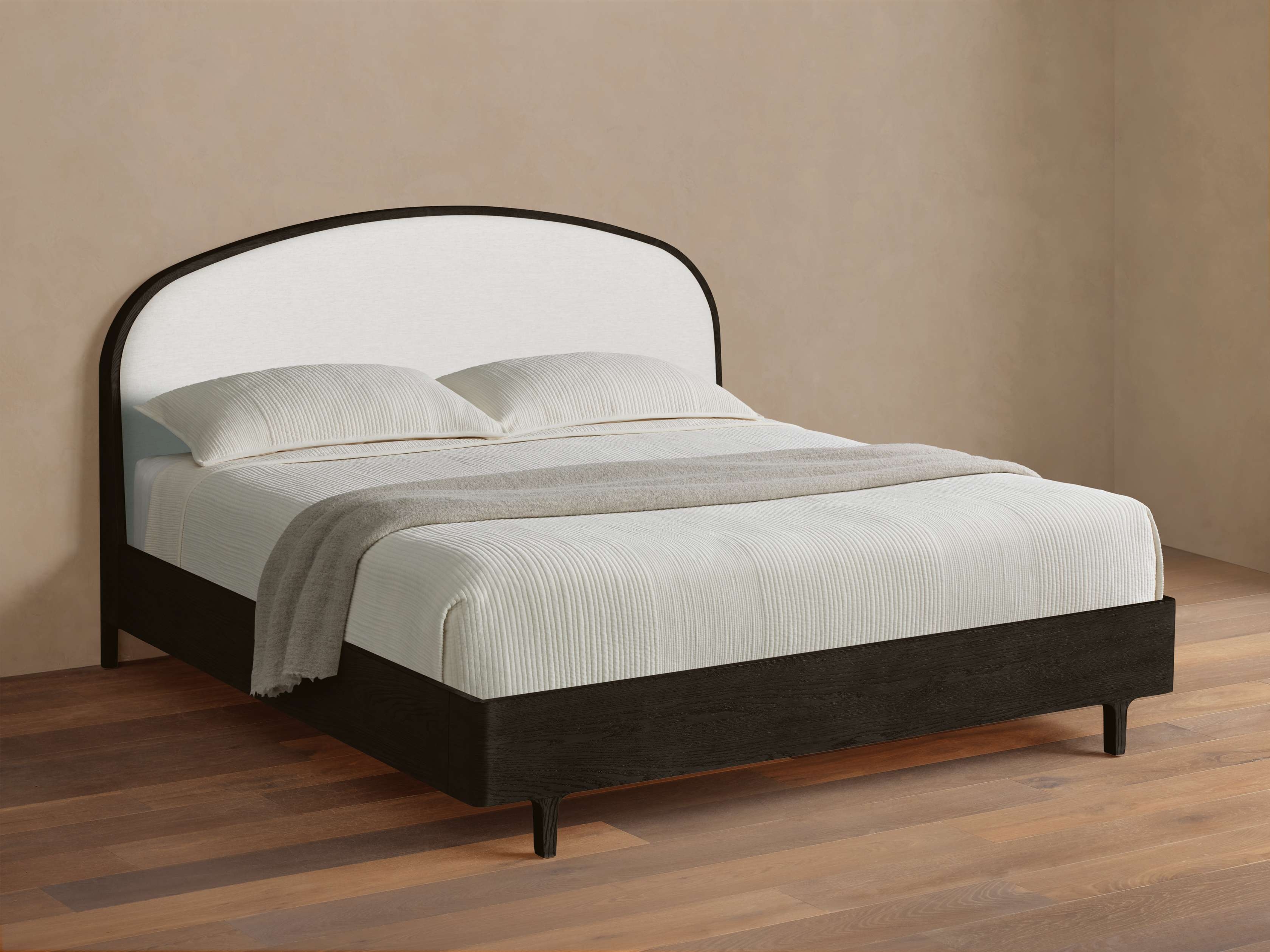 Danny Bed in Upholstered California King Black  Nomad Snow/Ebony - Image 0
