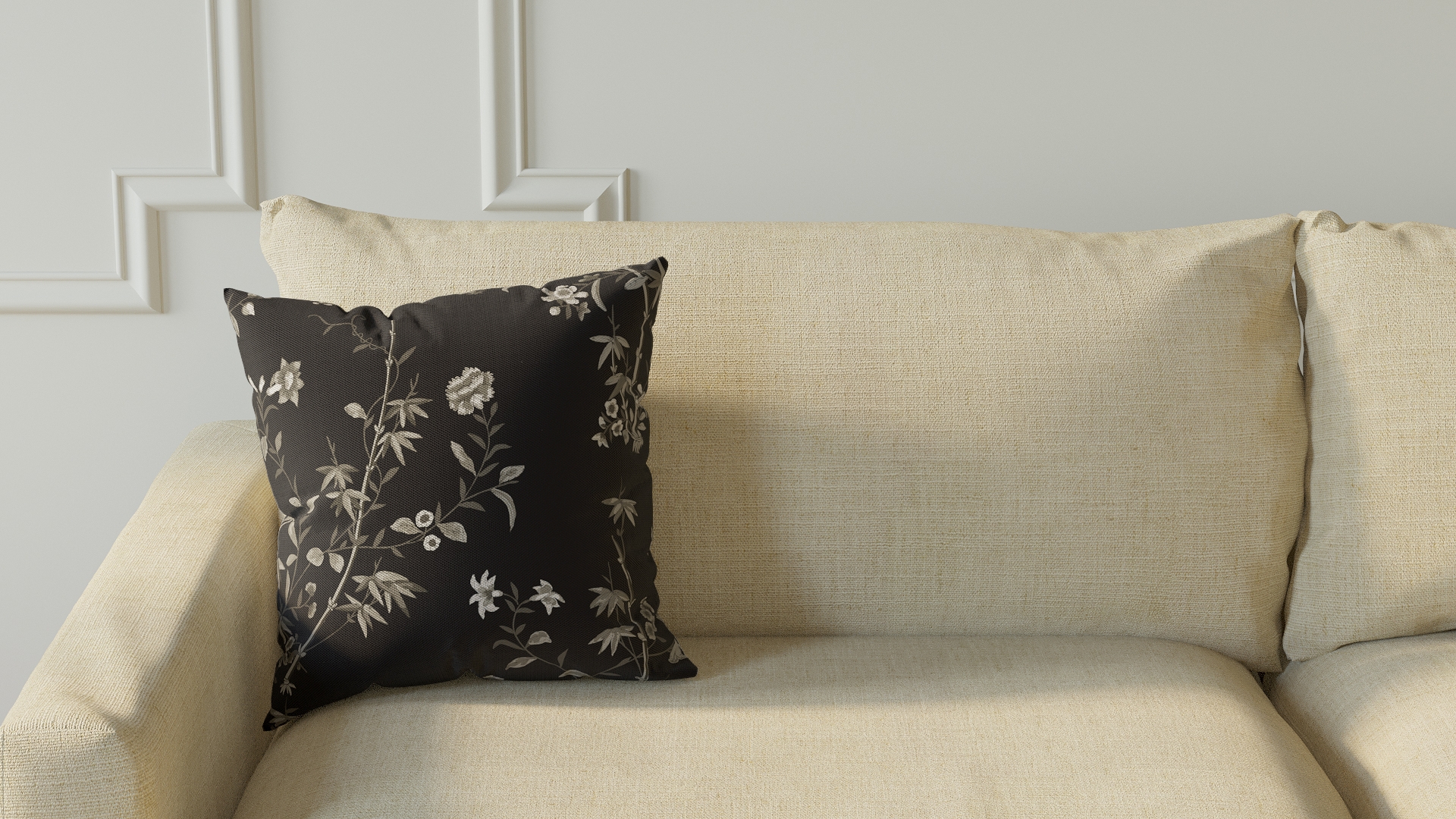 Throw Pillow 16", Black Bamboo Garden, 16" x 16" - Image 2
