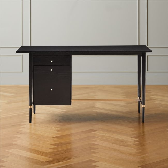 Connoisseur Ebonized Wood Desk with Drawers - Image 0