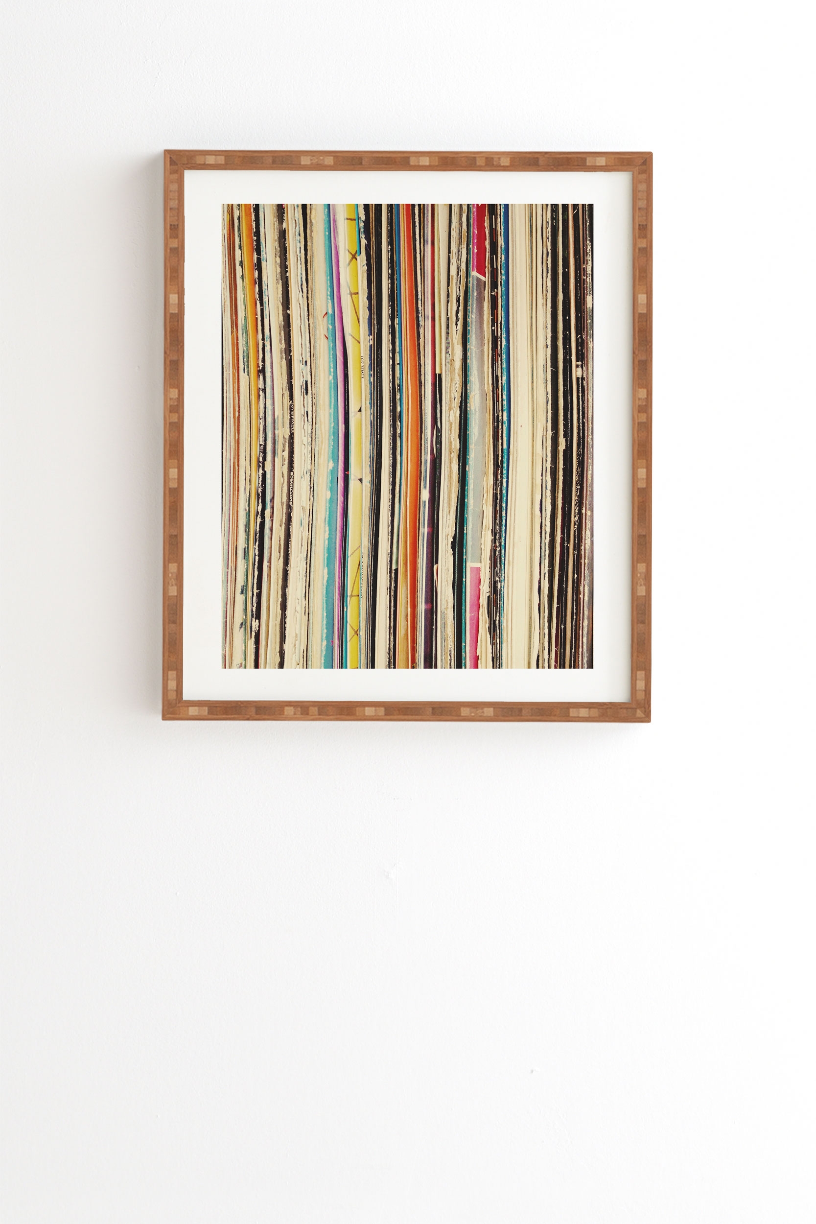 Record Collection by Cassia Beck - Framed Wall Art Bamboo 30" x 30" - Image 0
