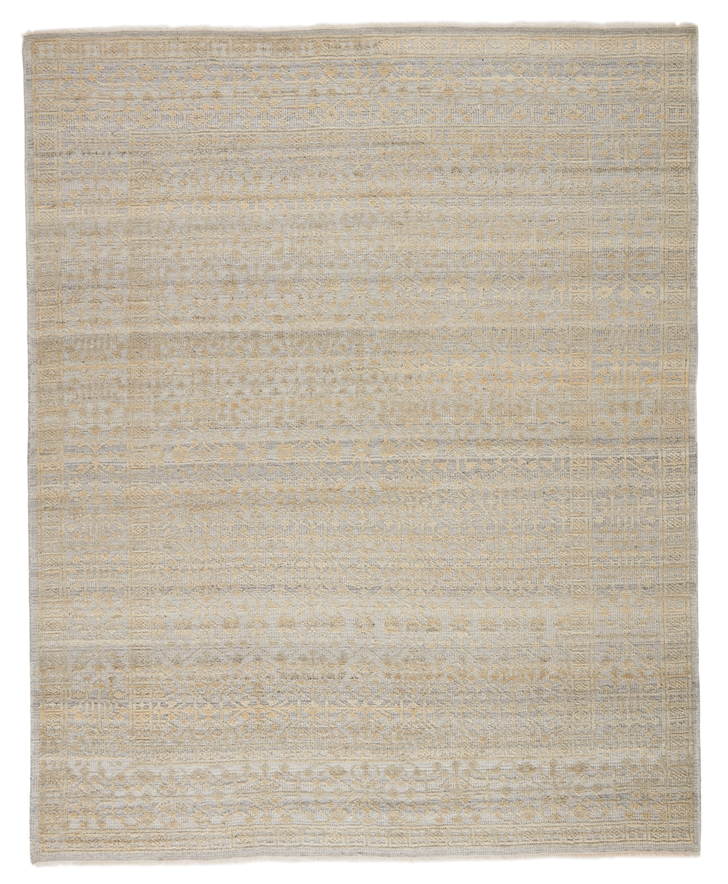 Arinna Hand-Knotted Tribal Beige/ Gray Area Rug (5'X8') - Image 0