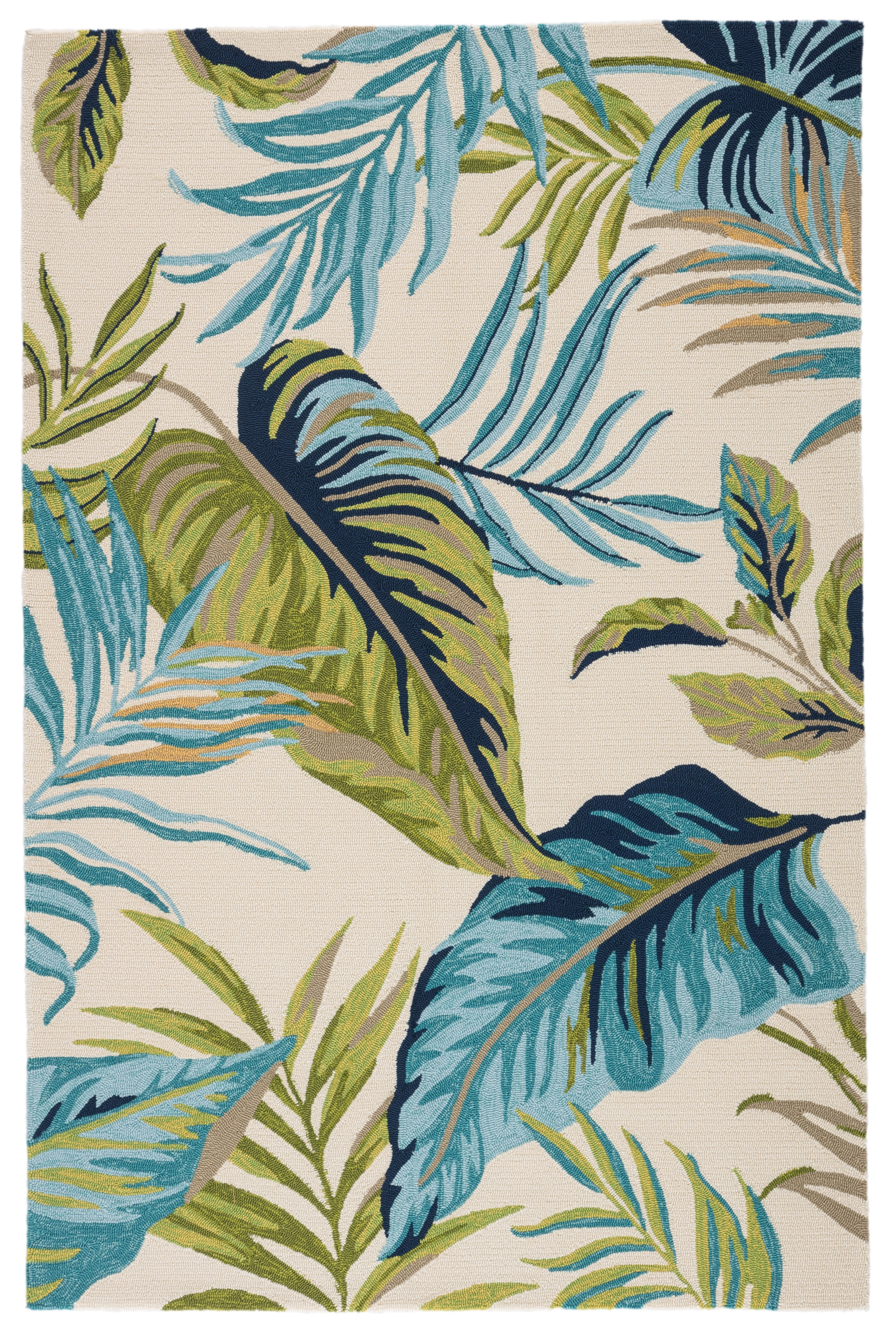 Fraise Indoor/ Outdoor Floral Blue/ Green Area Rug (7'6" X 9'6") - Image 0