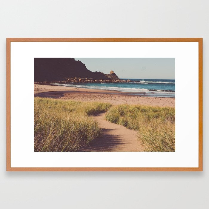 The Path To The Sea Framed Art Print by Olivia Joy St.claire - Cozy Home Decor, - Conservation Pecan - LARGE (Gallery)-26x38 - Image 0