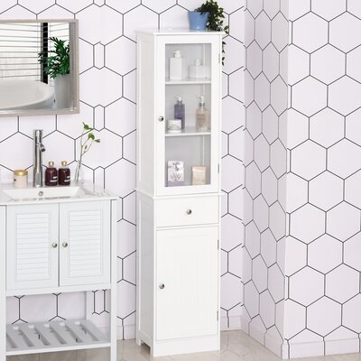 Storage Cabinet With Doors And Shelves - Perfect For Bathroom Living Room Kitchen Or Office Space, White - Image 0