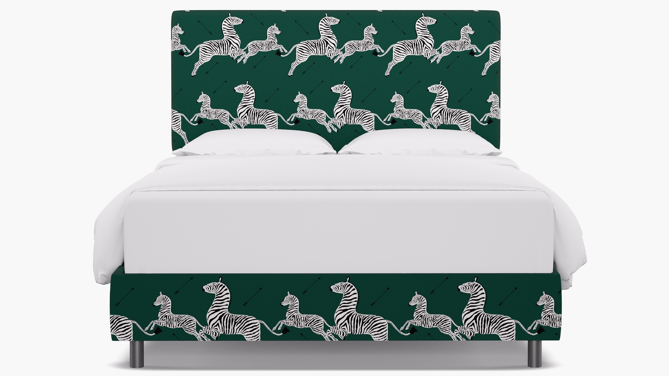 Square Back Bed, Emerald Zebra, Queen - Image 0