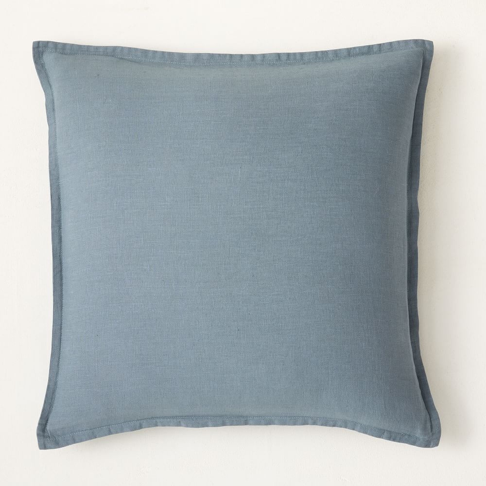 European Flax Linen Pillow Cover, 18"x18", Ocean - Image 0