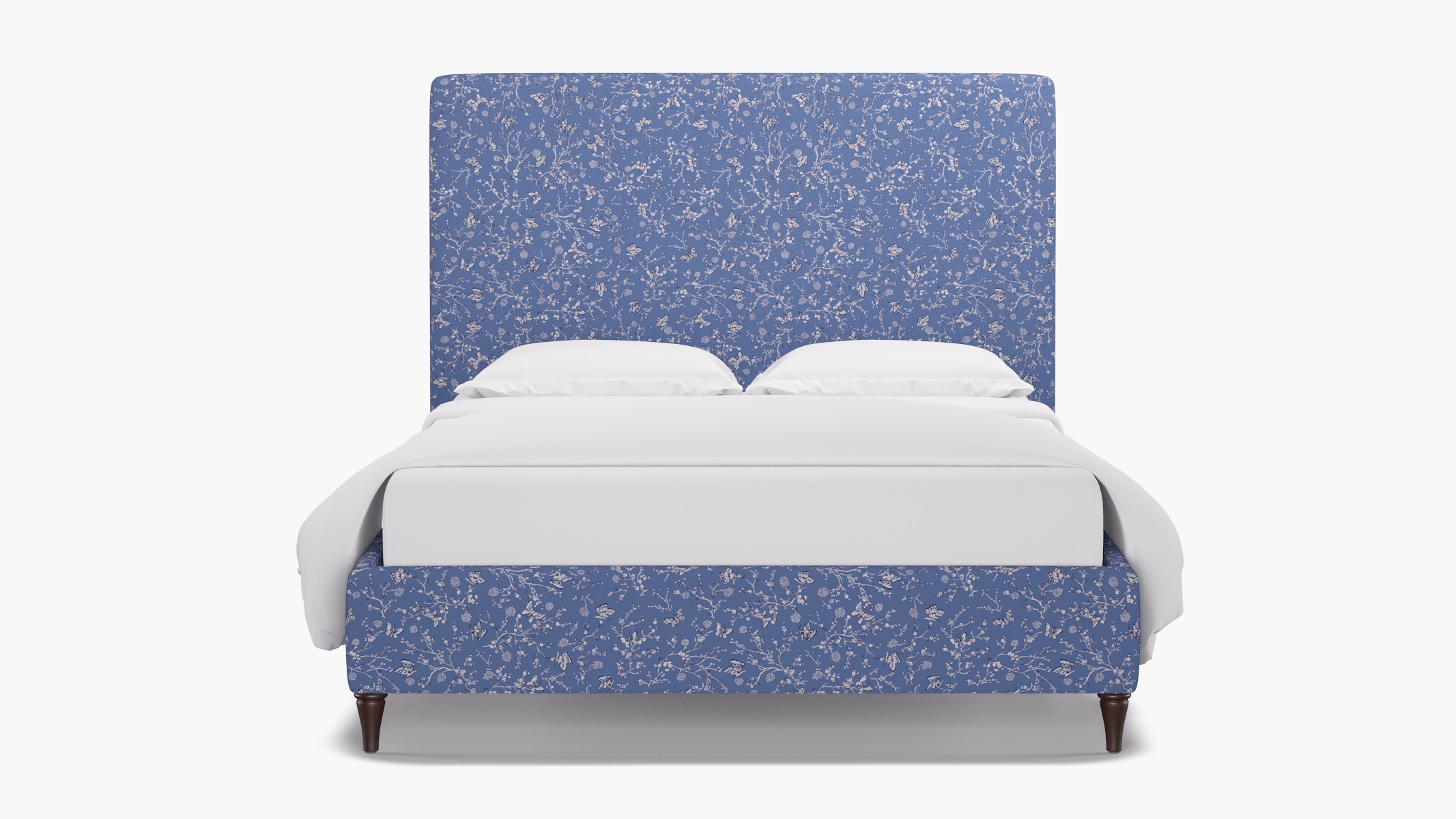 Classic Bed, Blue Mariposa, Espresso Decorative Tapered Leg, Twin - Image 0
