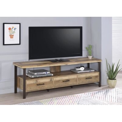 71? 3-drawer Tv Console Weathered Pine By Coaster - Image 0